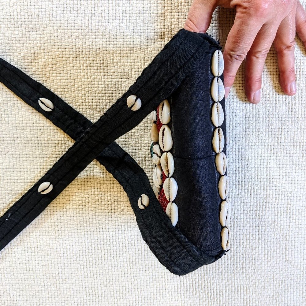Vintage Hippie Boho Bead & Shell Crossbody Bag - Picture 4 of 6